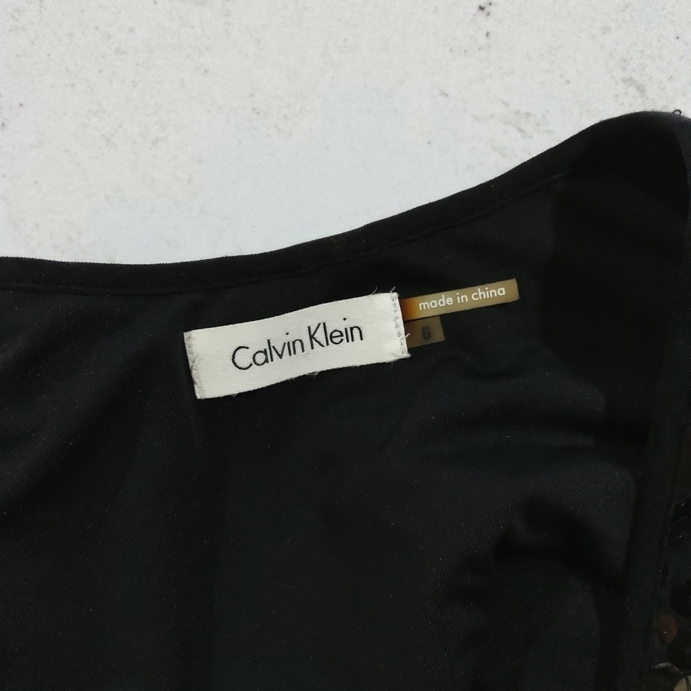 CALVIN KLEIN BLACK SLEEVELESS SEQUINED COCKTAIL DRESS SIZE 6 - Picture 7 of 7